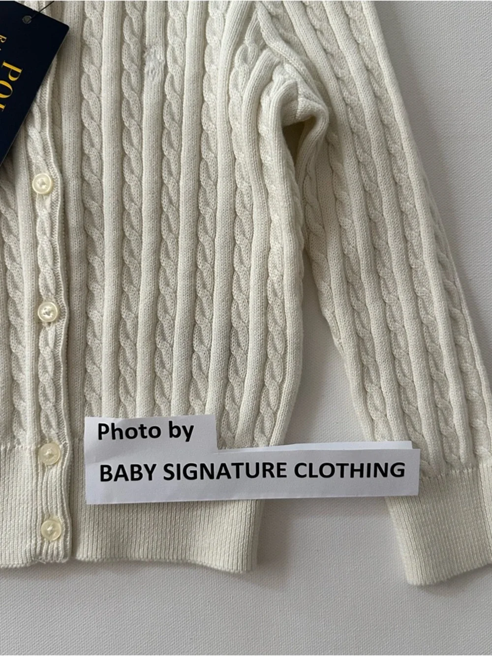 Polo Ralph Lauren 3T Toddler Girl Ivory Cable Knit Button-Front Cardigan NWT